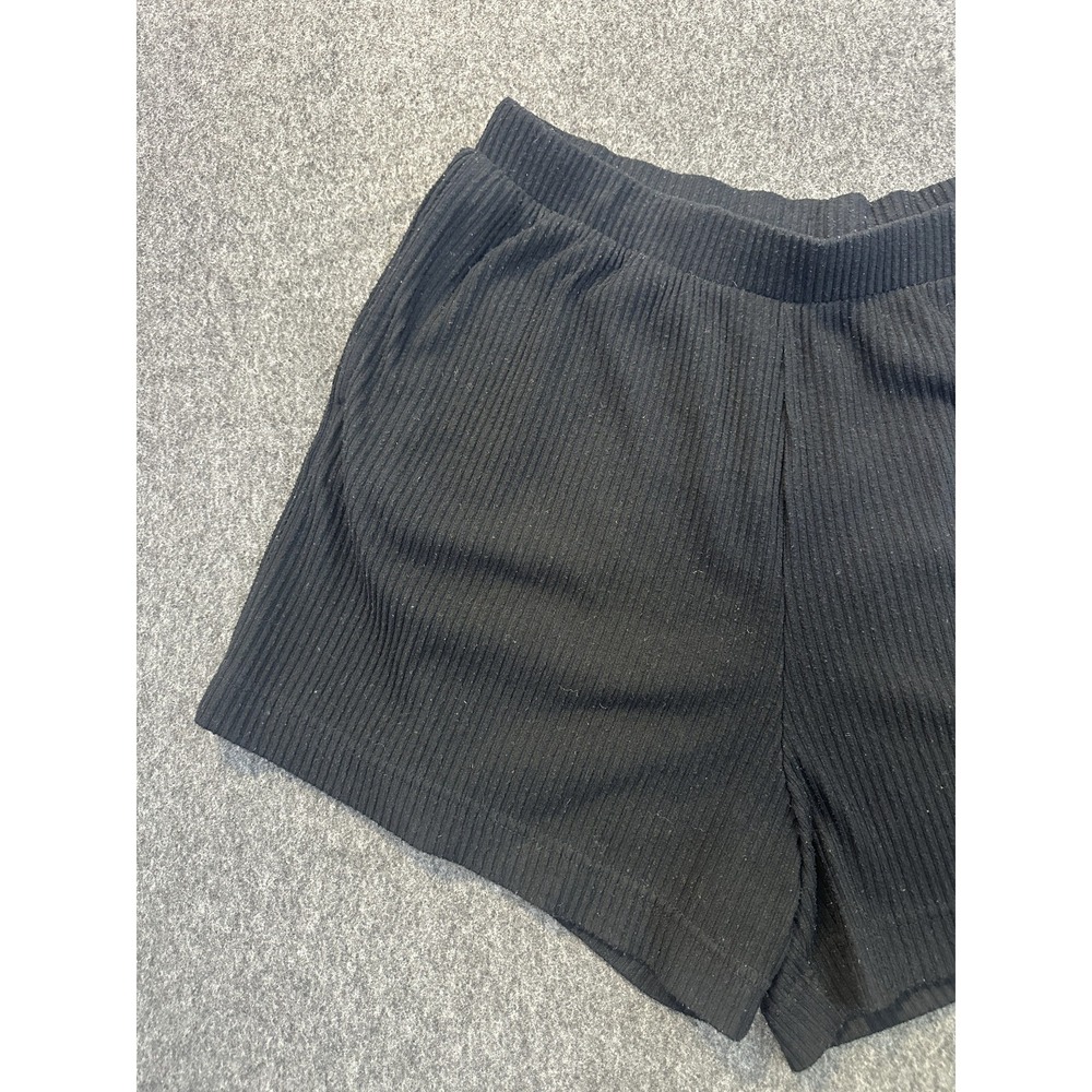Alo Yoga Muse Ribbed Shorts Knit Black Large Workout Athletic Lounge Gym *Flawed - Picture 4 of 16